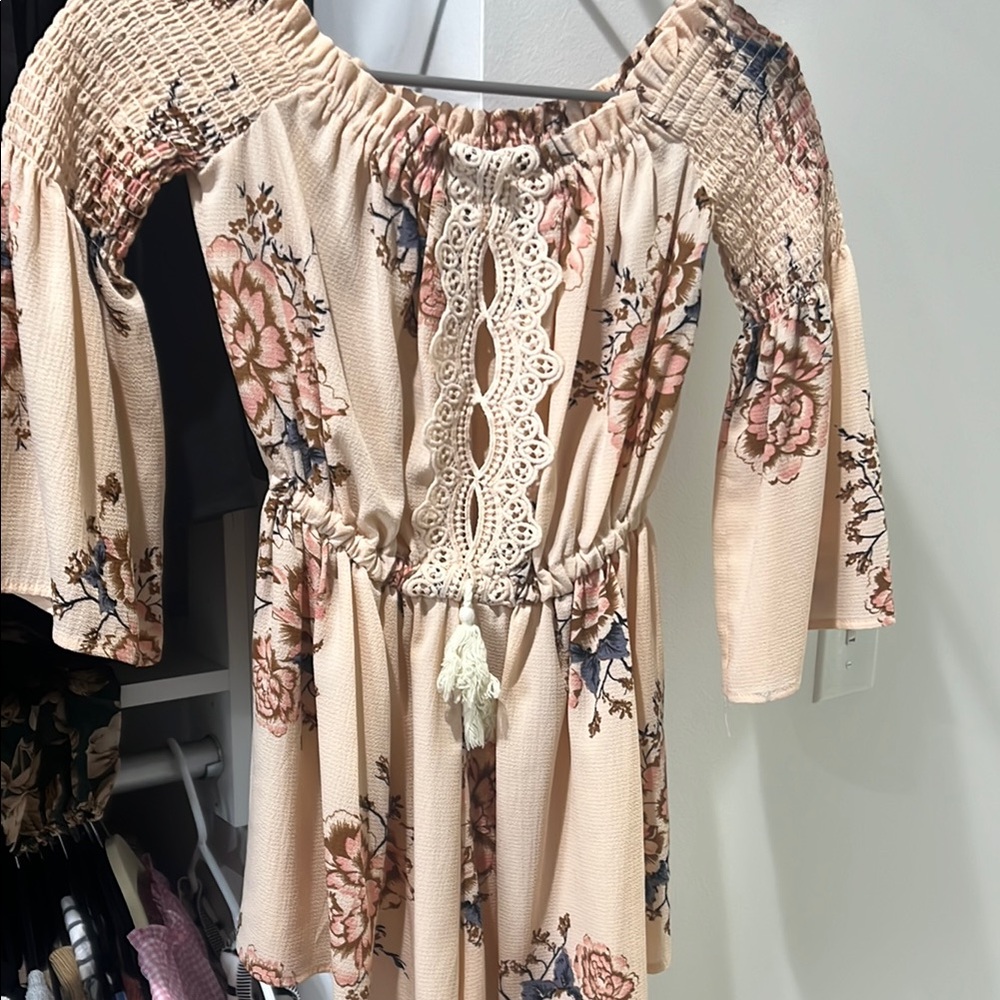 Floral Lace-Trimmed Jumpsuit